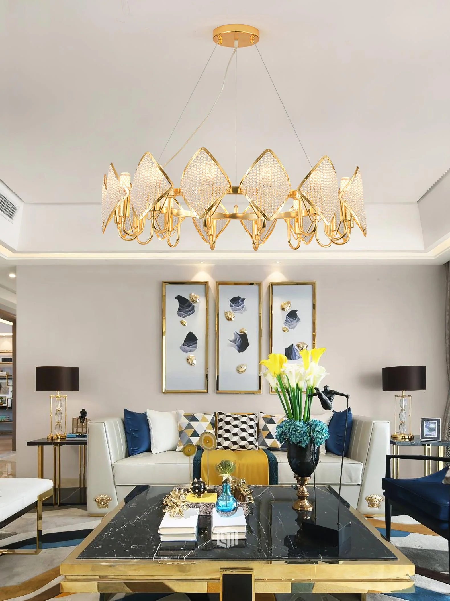 Aurora Chandelier Crystal Leaf Double-Tier - Image 9