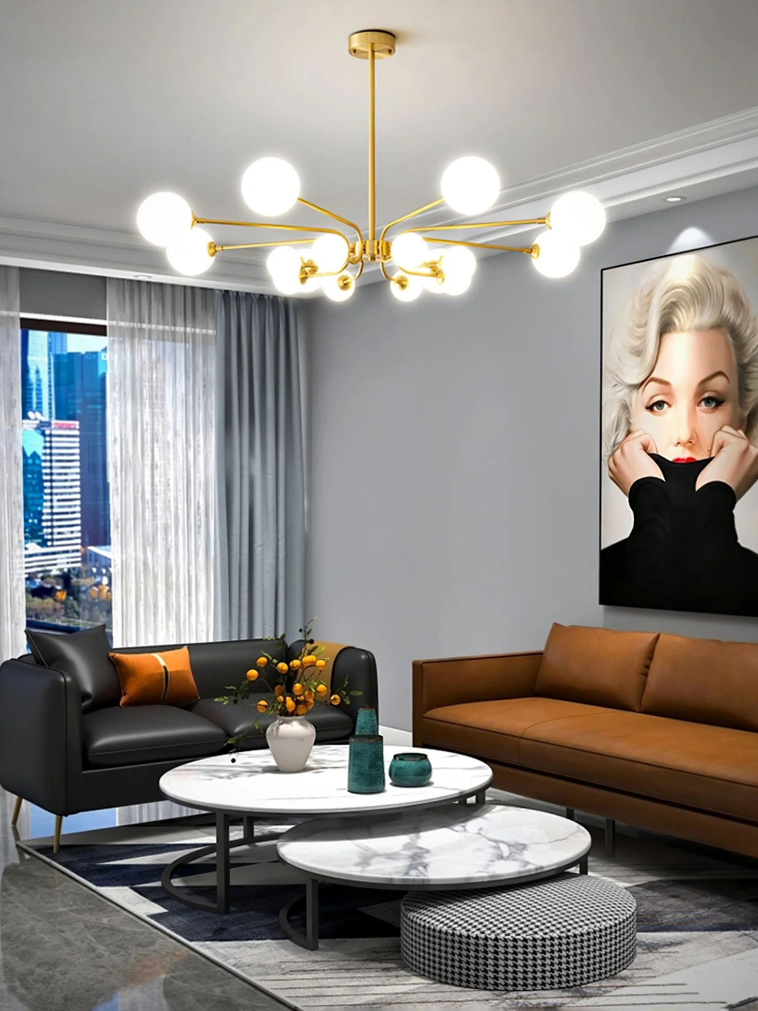 Aurora Chandelier Globe Arm Modern - Image 28