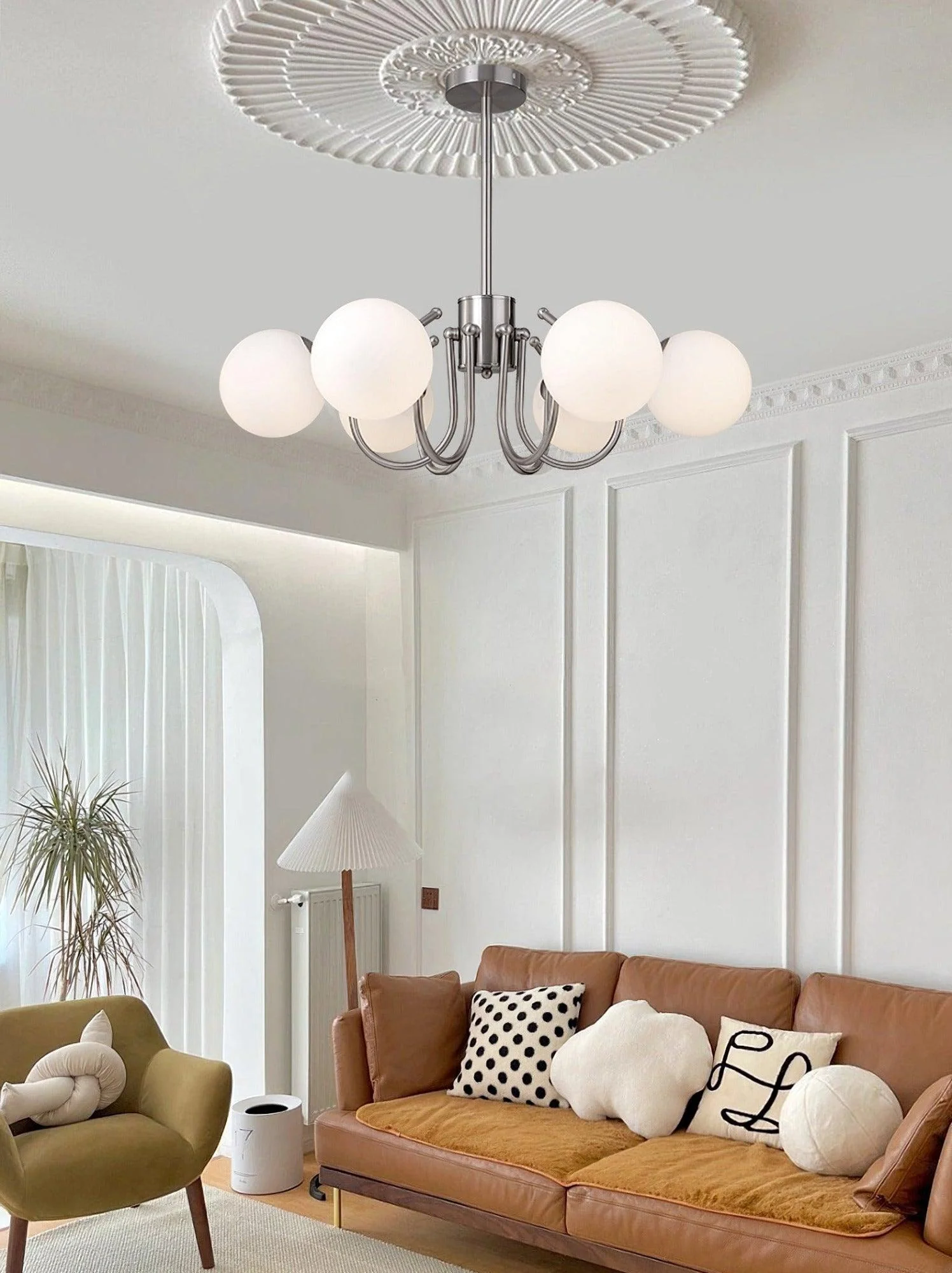Aurora Chandelier Globe Chrome Modern - Image 2