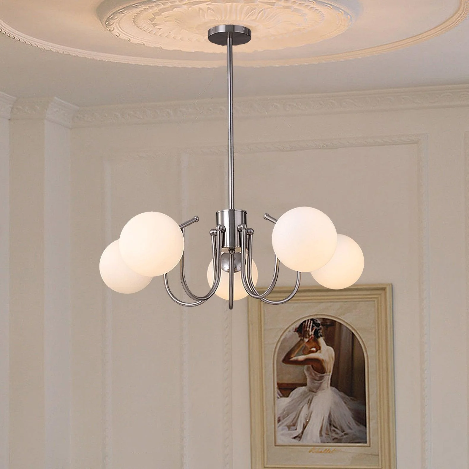 Aurora Chandelier Globe Chrome Modern - Image 22