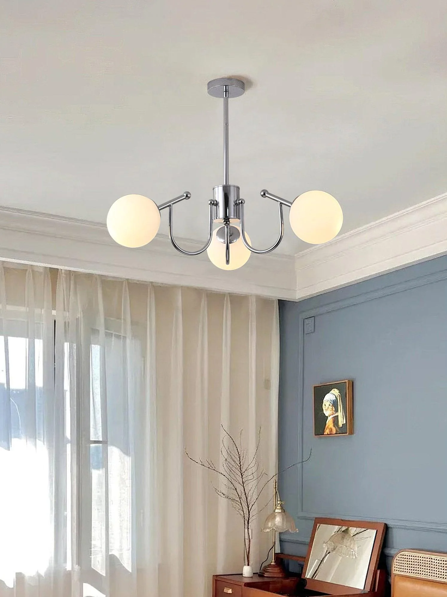 Aurora Chandelier Globe Chrome Modern - Image 29