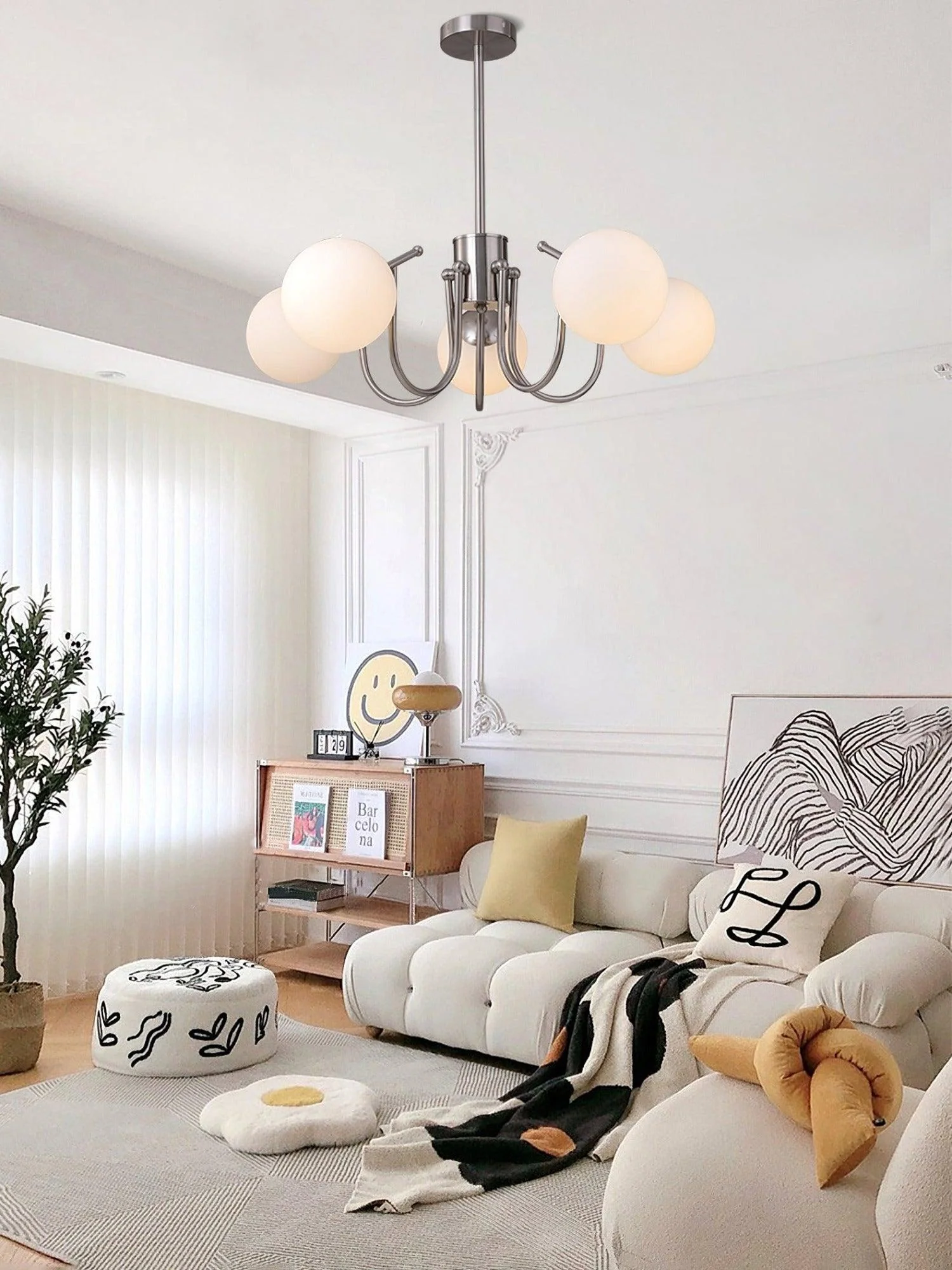 Aurora Chandelier Globe Chrome Modern - Image 3
