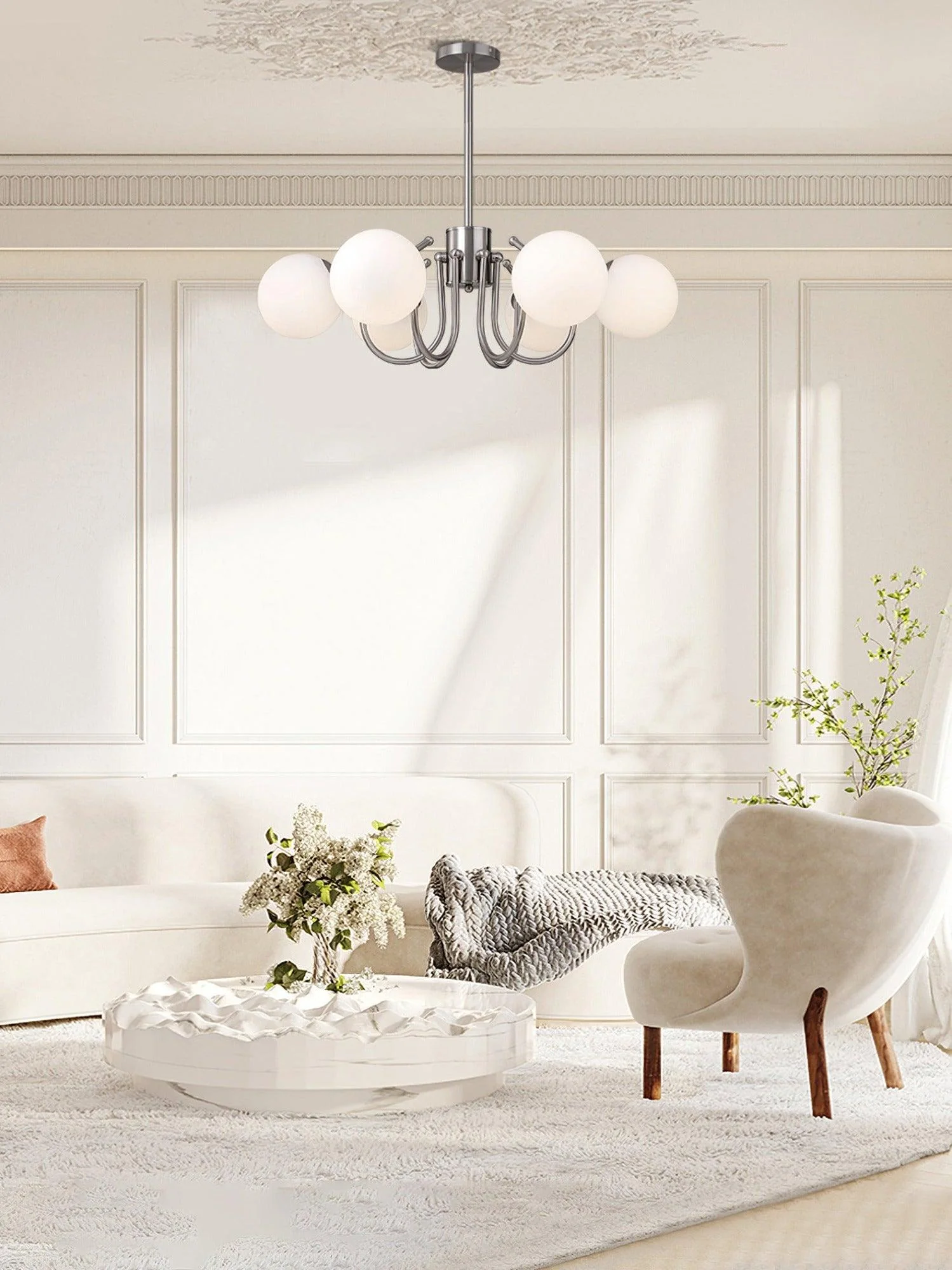 Aurora Chandelier Globe Chrome Modern - Image 5