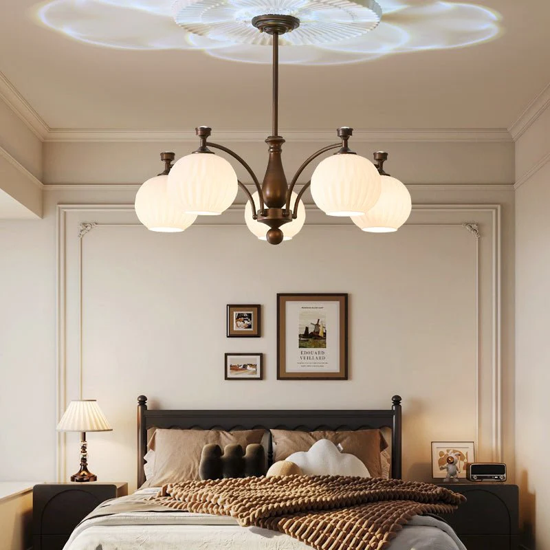 Aurora Chandelier Orb Frosted Vintage - Image 10