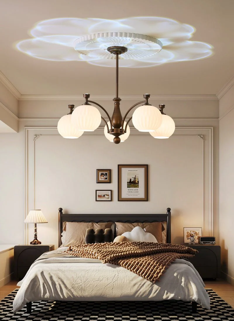 Aurora Chandelier Orb Frosted Vintage - Image 15
