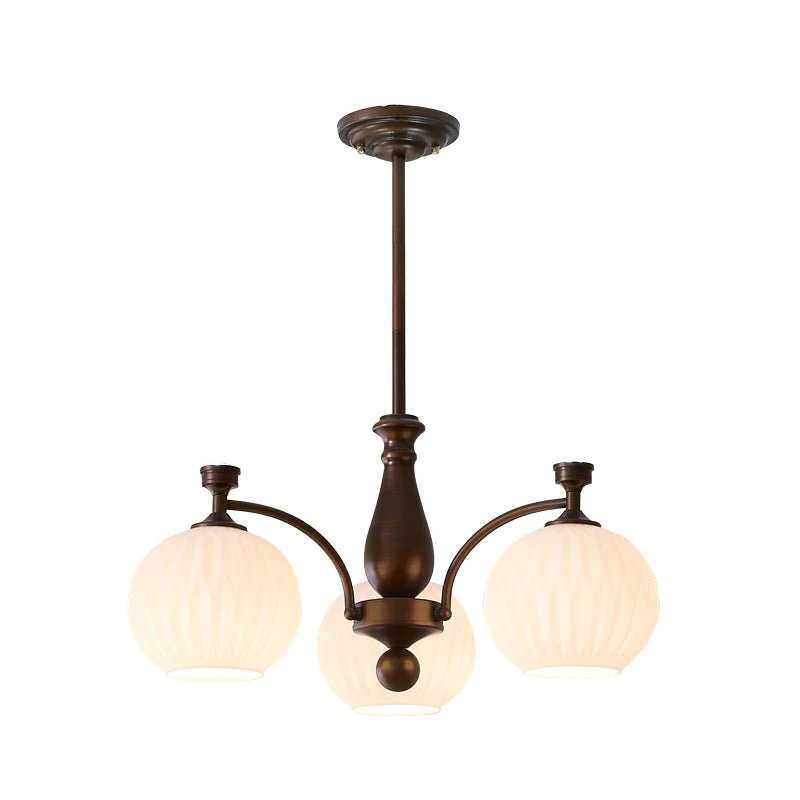 Aurora Chandelier Orb Frosted Vintage - Image 7