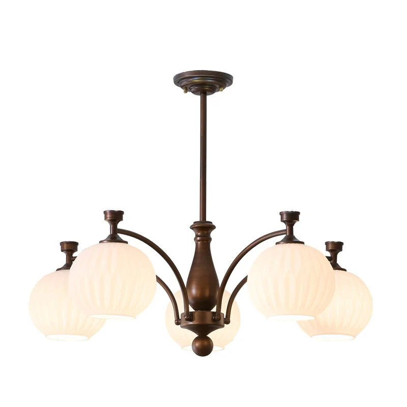 Aurora Chandelier Orb Frosted Vintage - Image 8