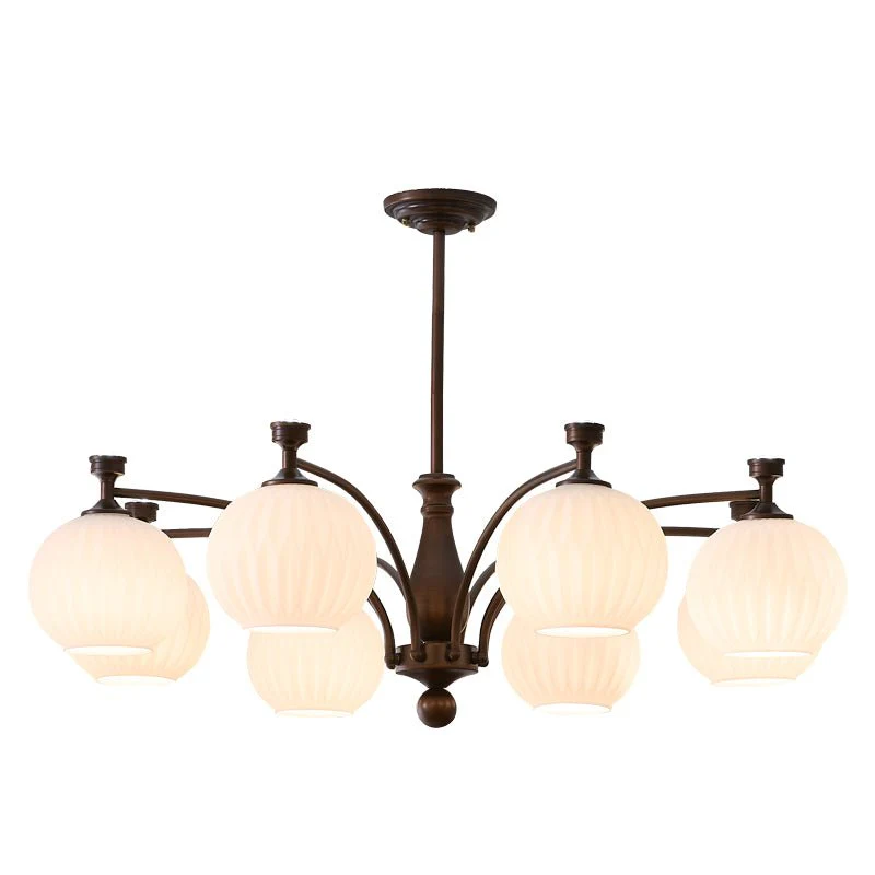 Aurora Chandelier Orb Frosted Vintage - Image 9