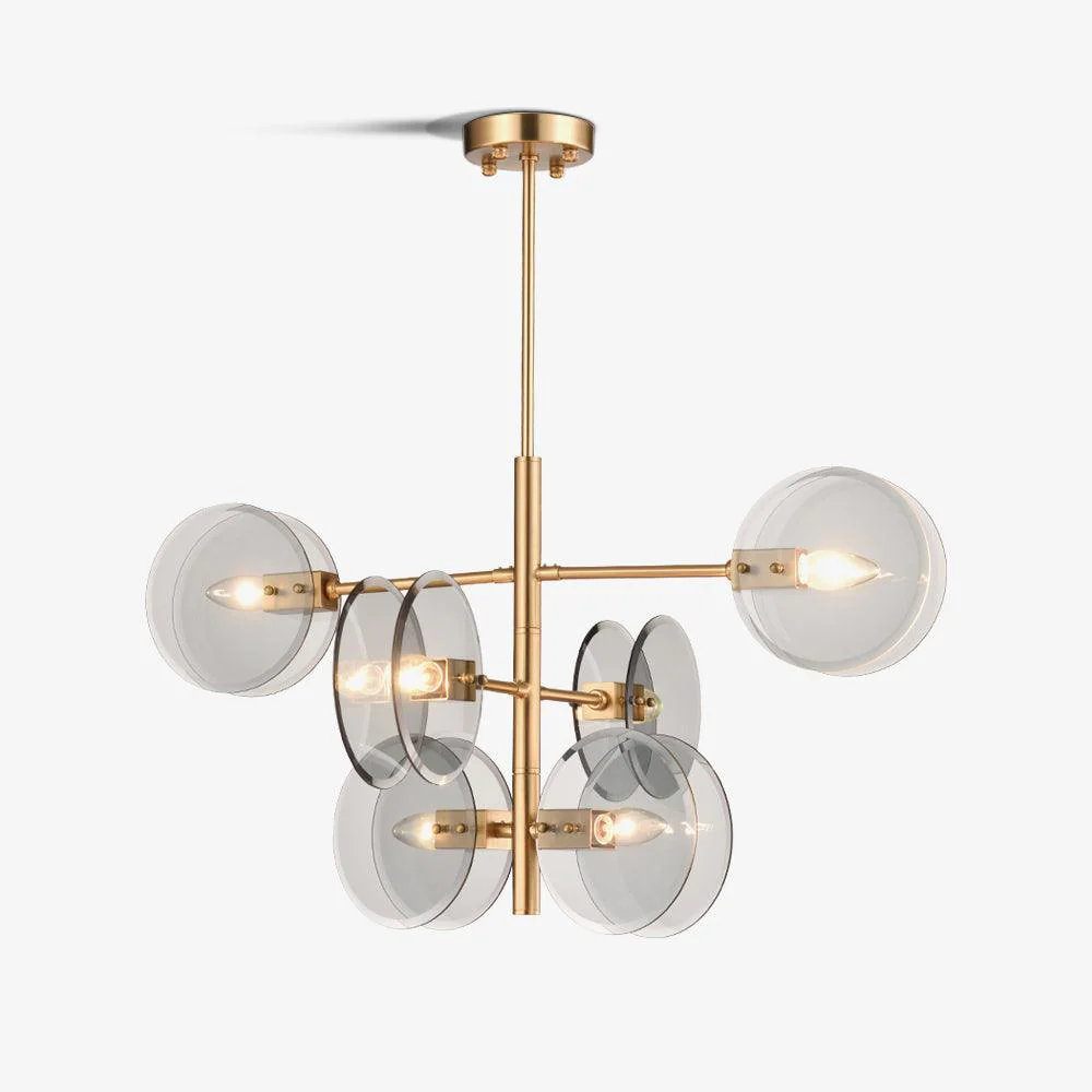 Aurora Chandelier Smoke Glass Round Layered - Image 6