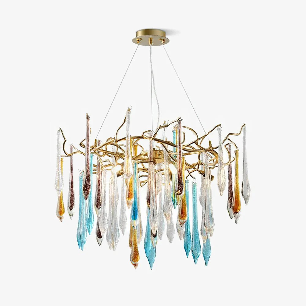 Aurora Chandelier Teardrop Glass Luxe