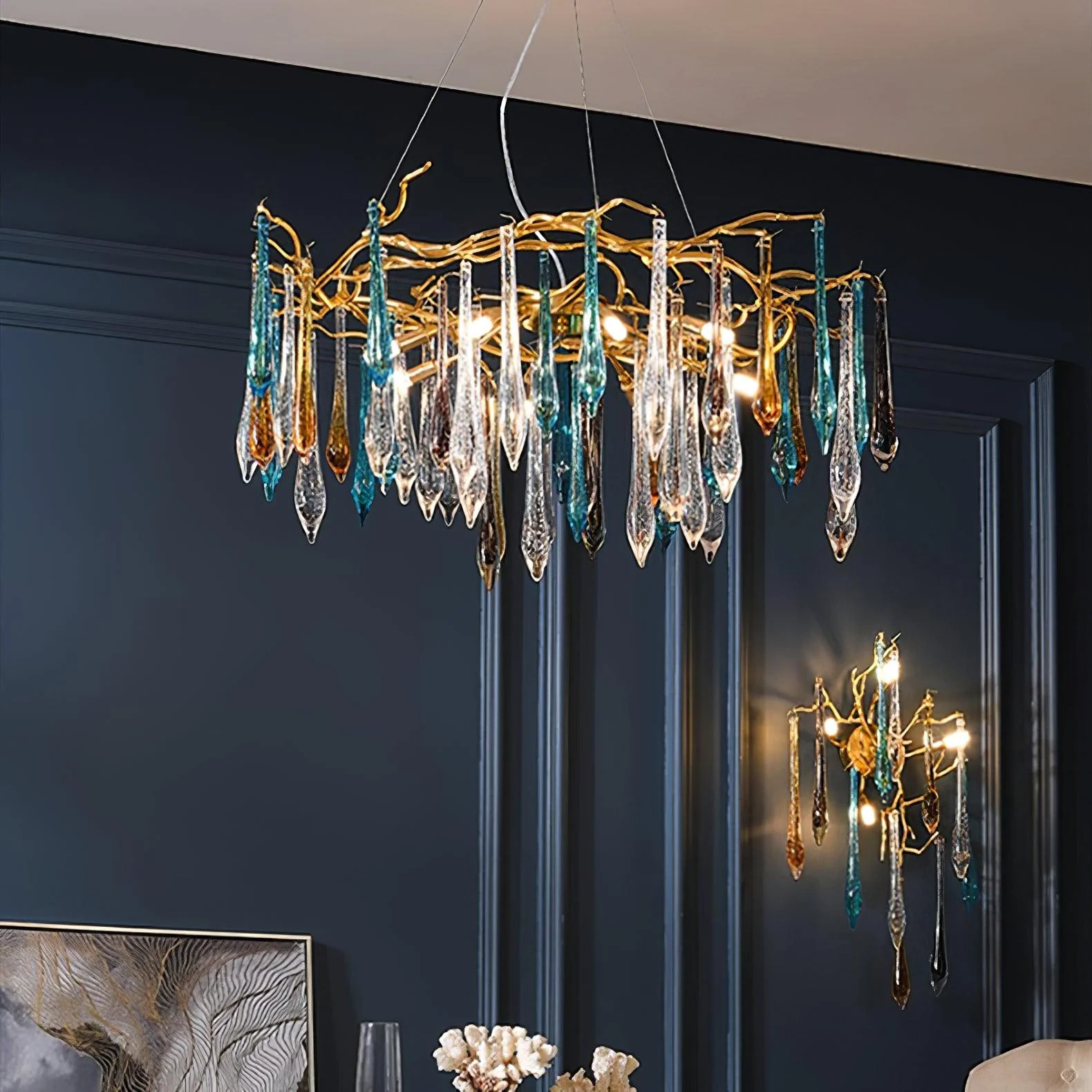 Aurora Chandelier Teardrop Glass Luxe - Image 14