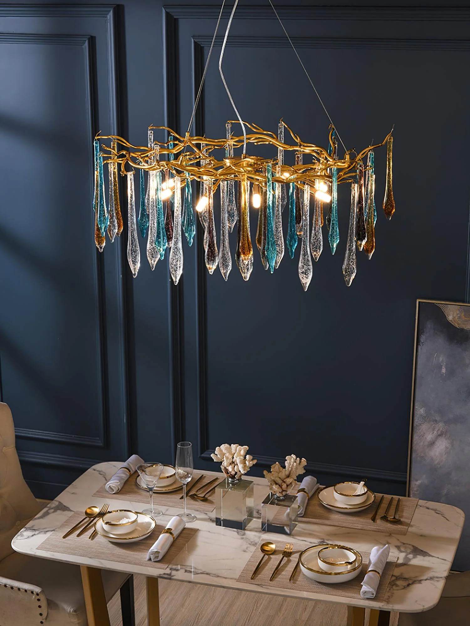 Aurora Chandelier Teardrop Glass Luxe - Image 5