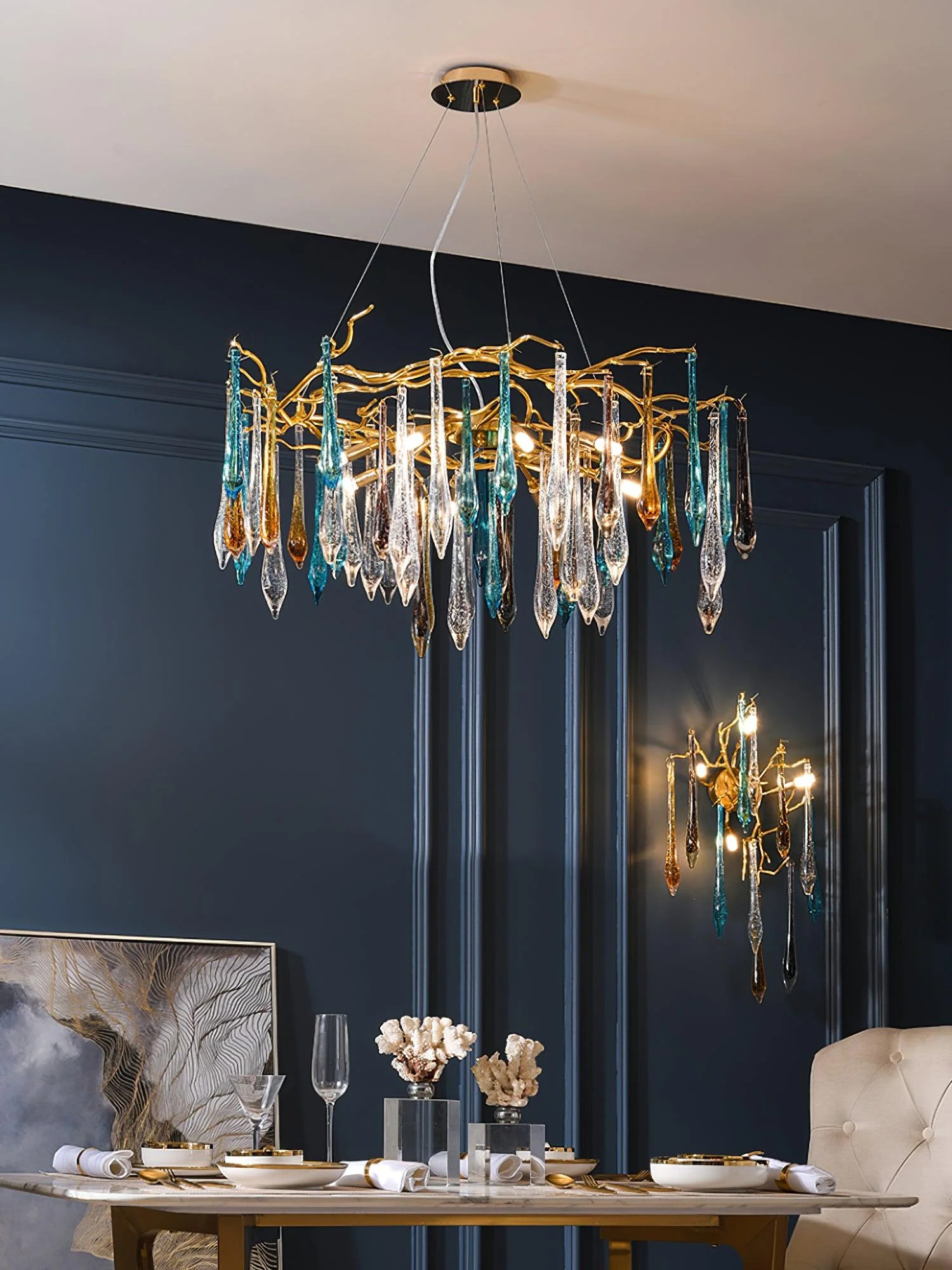 Aurora Chandelier Teardrop Glass Luxe - Image 6
