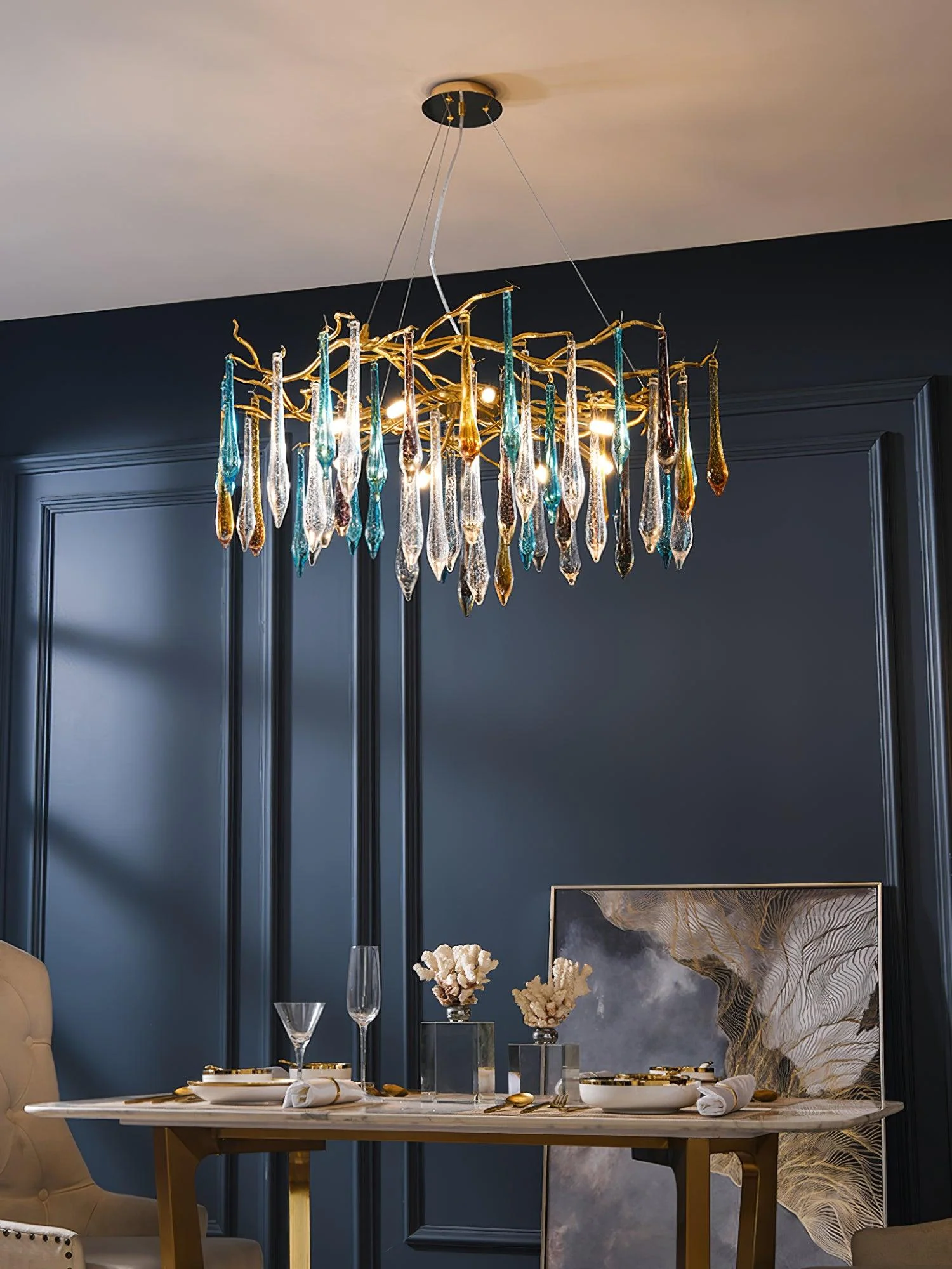 Aurora Chandelier Teardrop Glass Luxe - Image 7