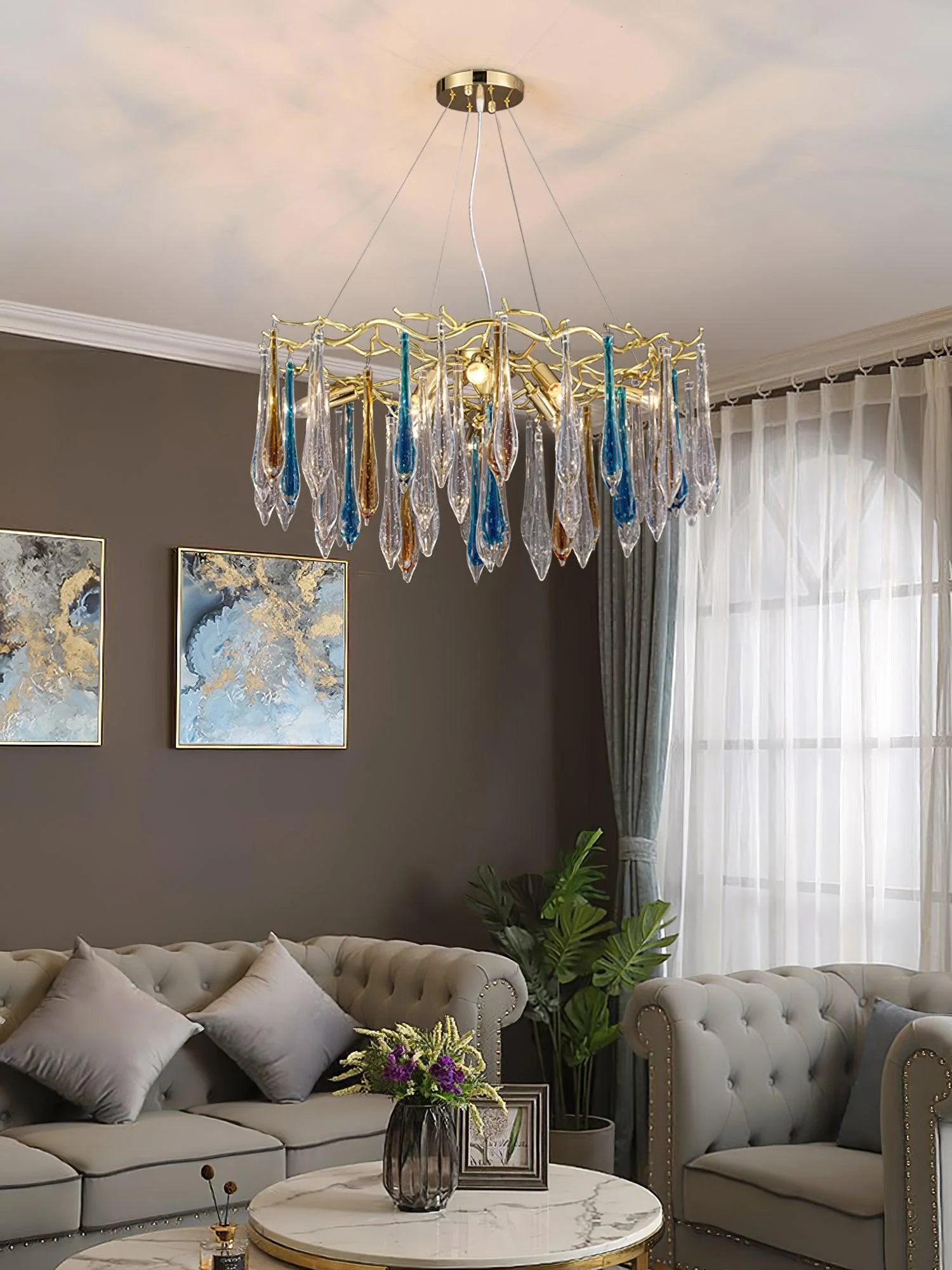 Aurora Chandelier Teardrop Glass Luxe - Image 8