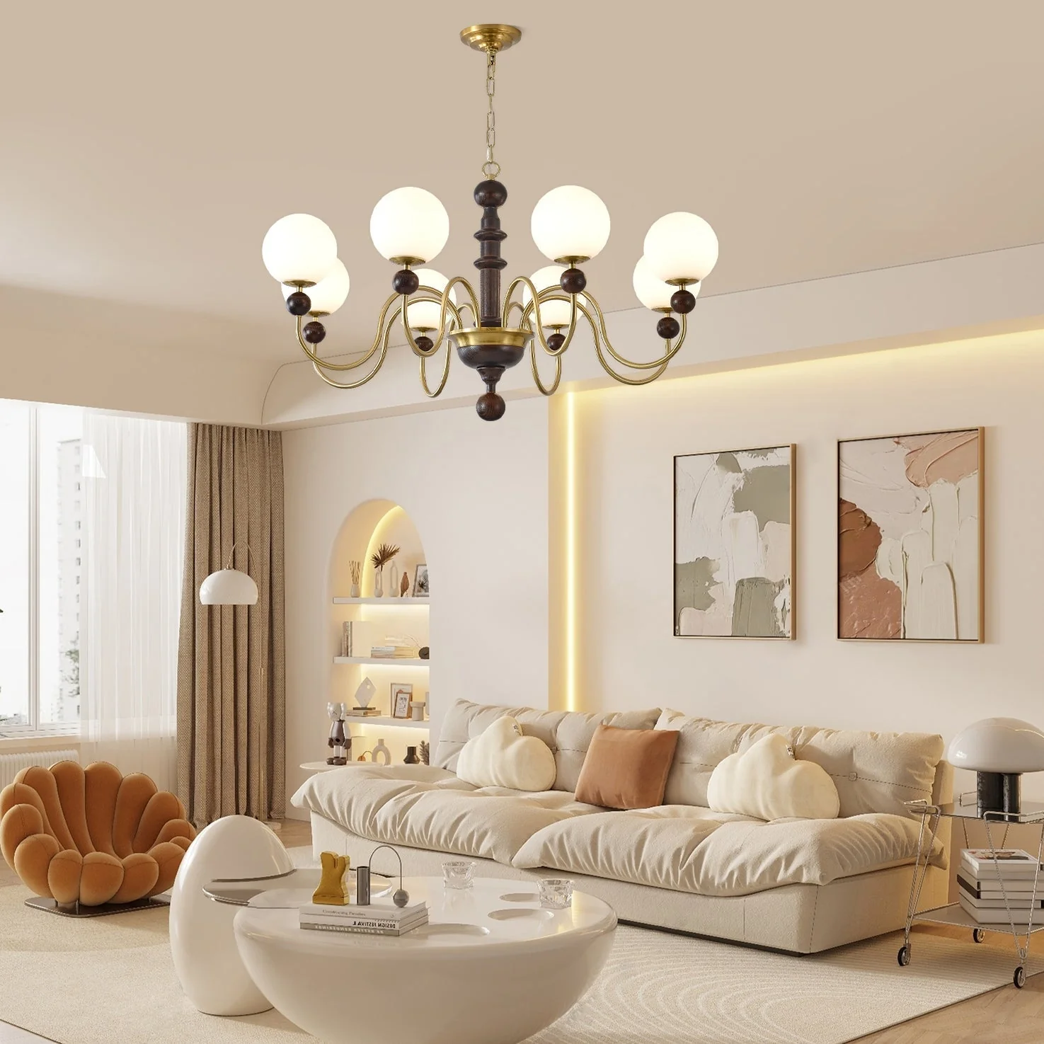 Aurora Chandelier Vintage Curved Sphere - Image 13