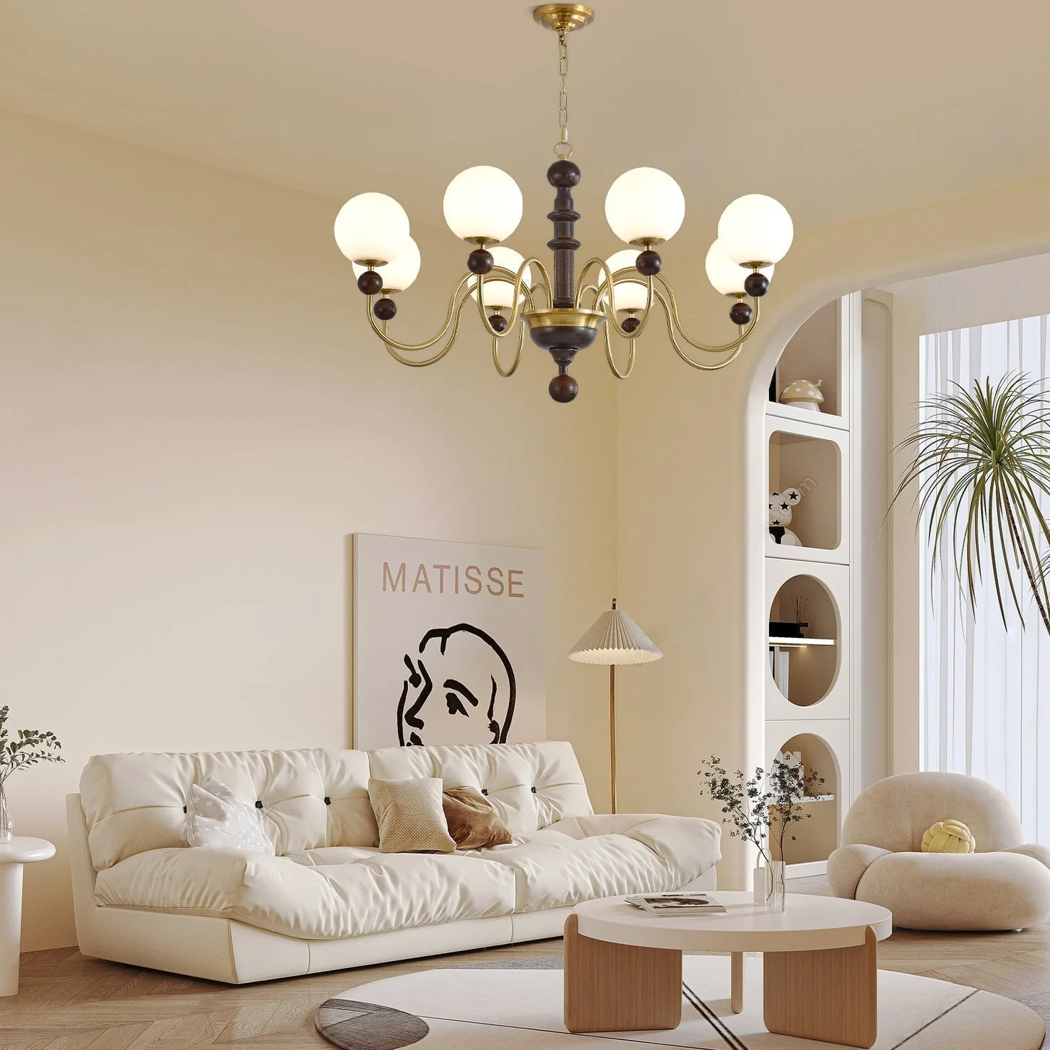 Aurora Chandelier Vintage Curved Sphere - Image 15