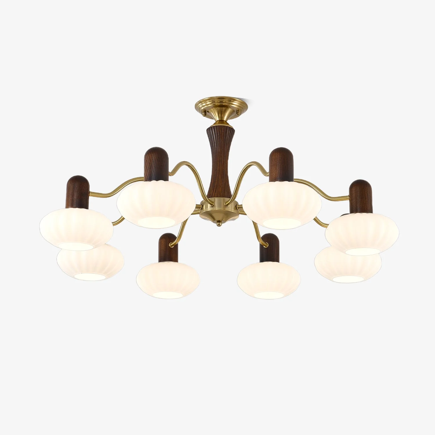 Aurora Chandelier Walnut Embrace White Finish