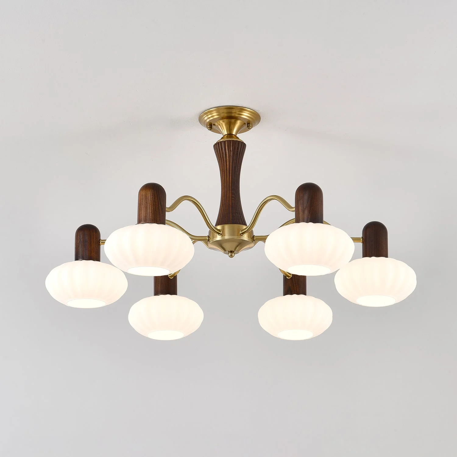 Aurora Chandelier Walnut Embrace White Finish - Image 17