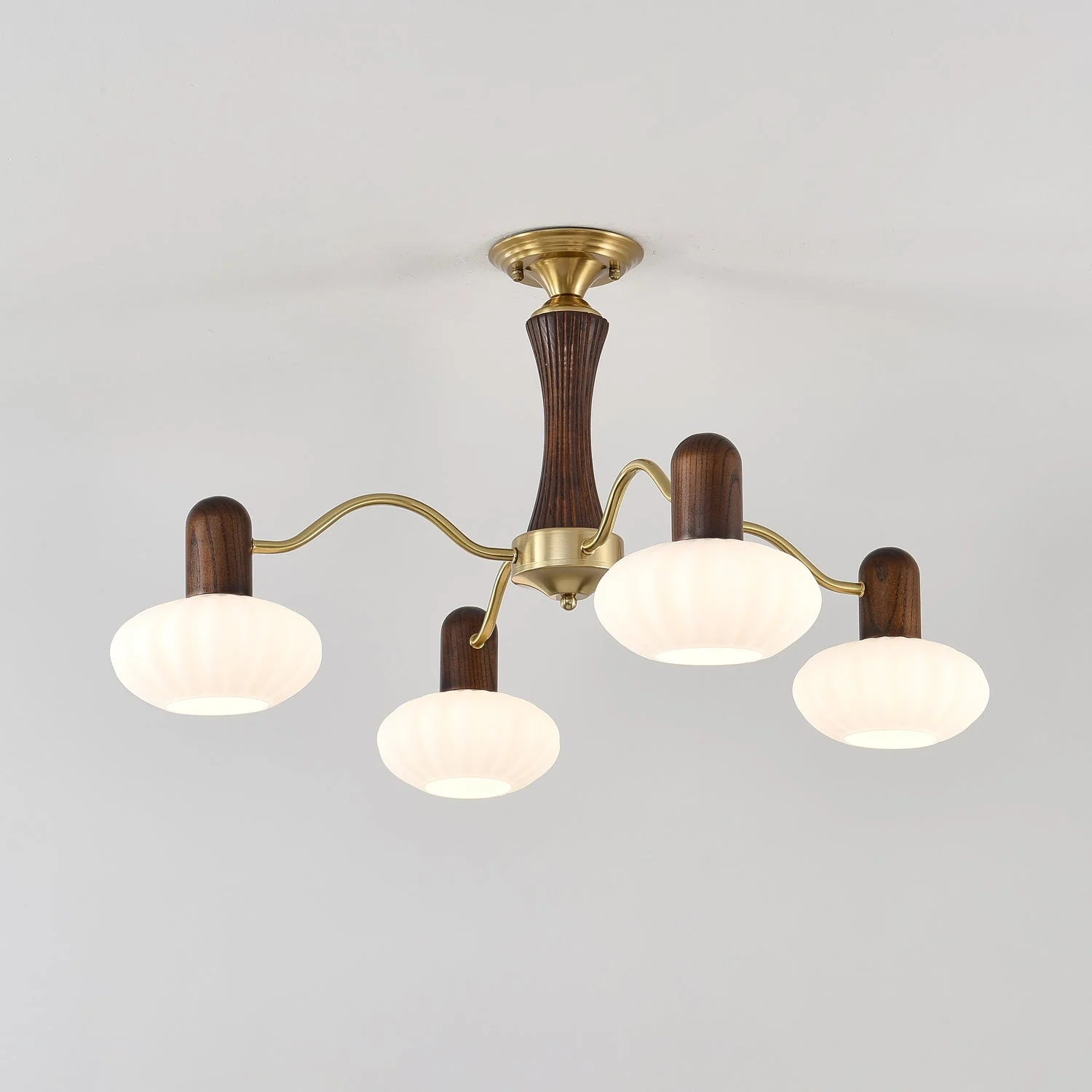 Aurora Chandelier Walnut Embrace White Finish - Image 3