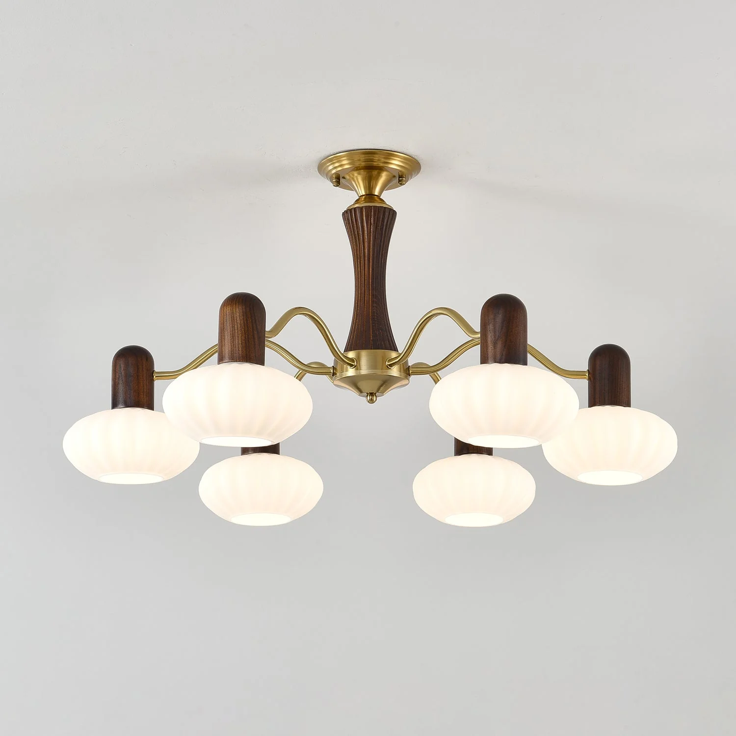 Aurora Chandelier Walnut Embrace White Finish - Image 5