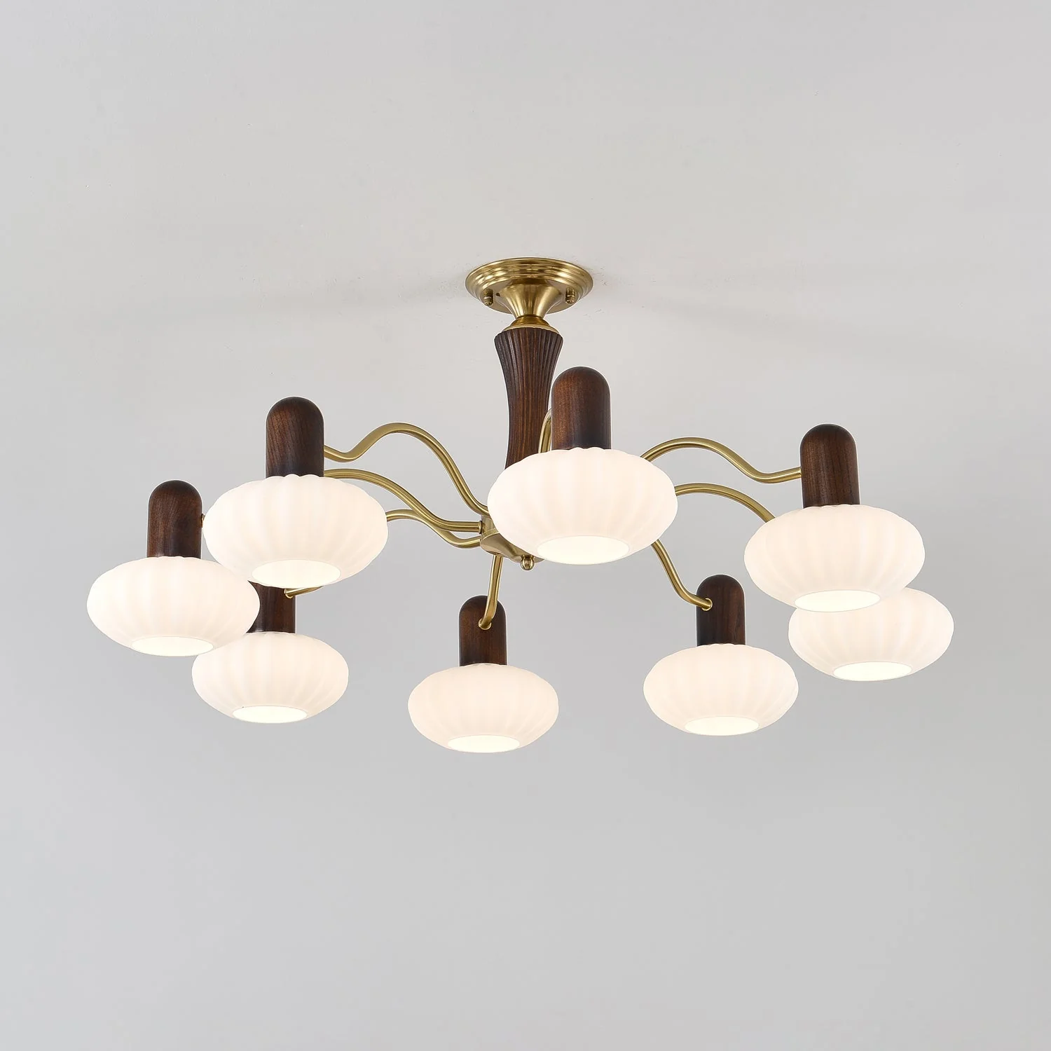 Aurora Chandelier Walnut Embrace White Finish - Image 6