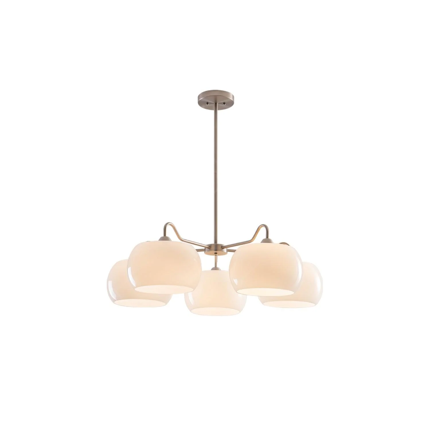 Aurora Chandelier White Glass Persimmon Shape - Image 17