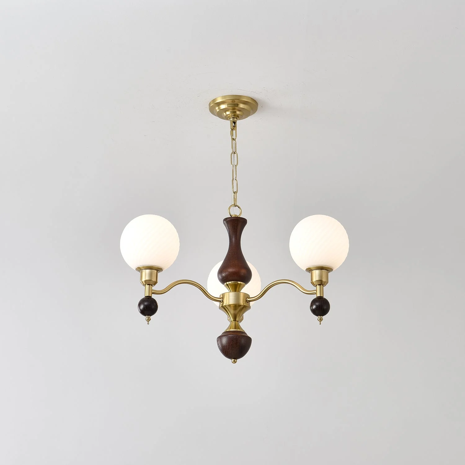Aurora Globe Orb Walnut Chandelier - Image 12