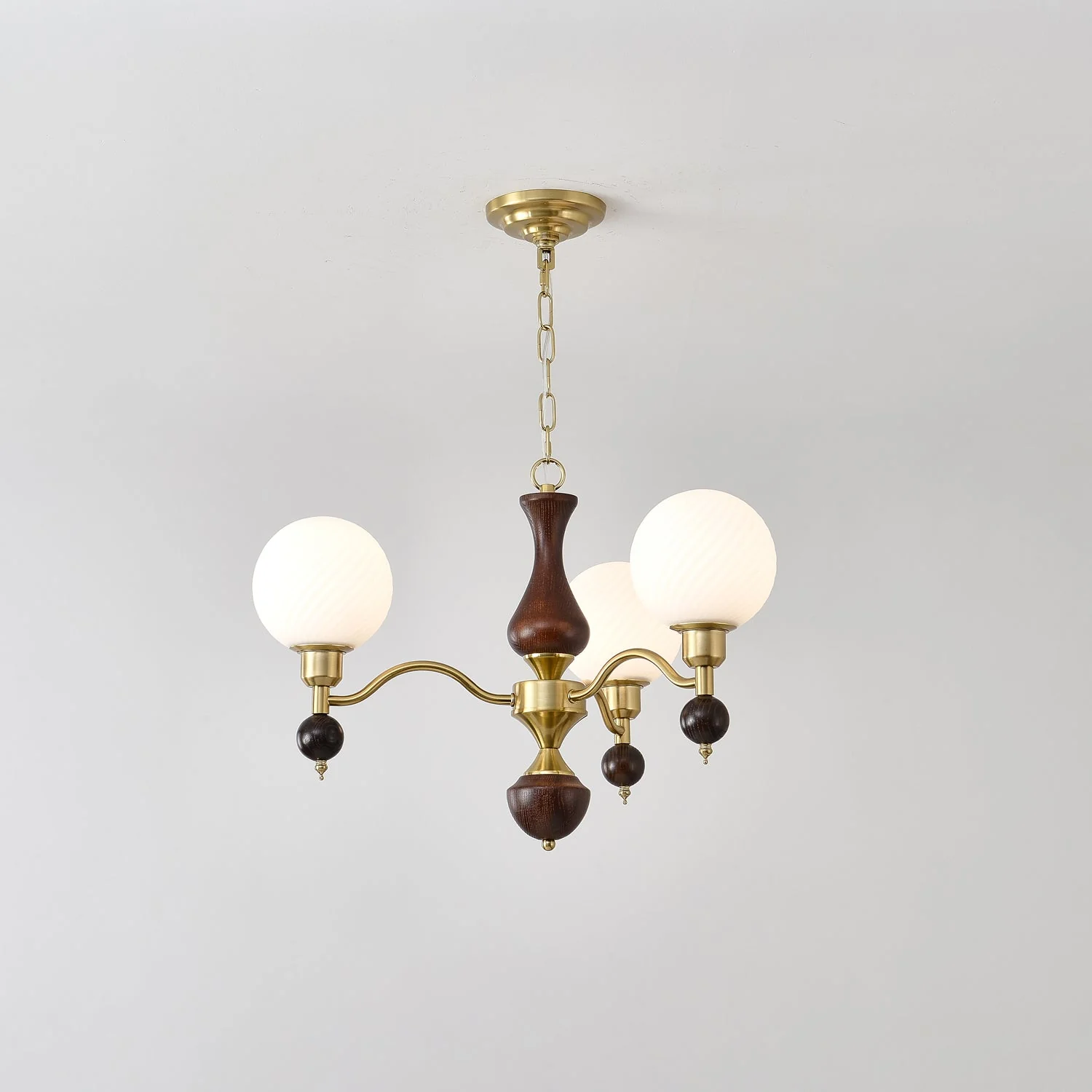 Aurora Globe Orb Walnut Chandelier - Image 32