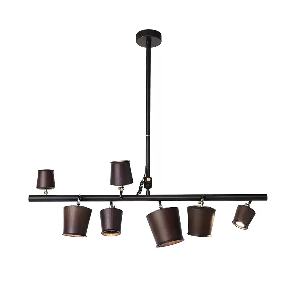 Avelira Rustic Wood Globe Linear Pendant Light - Image 23