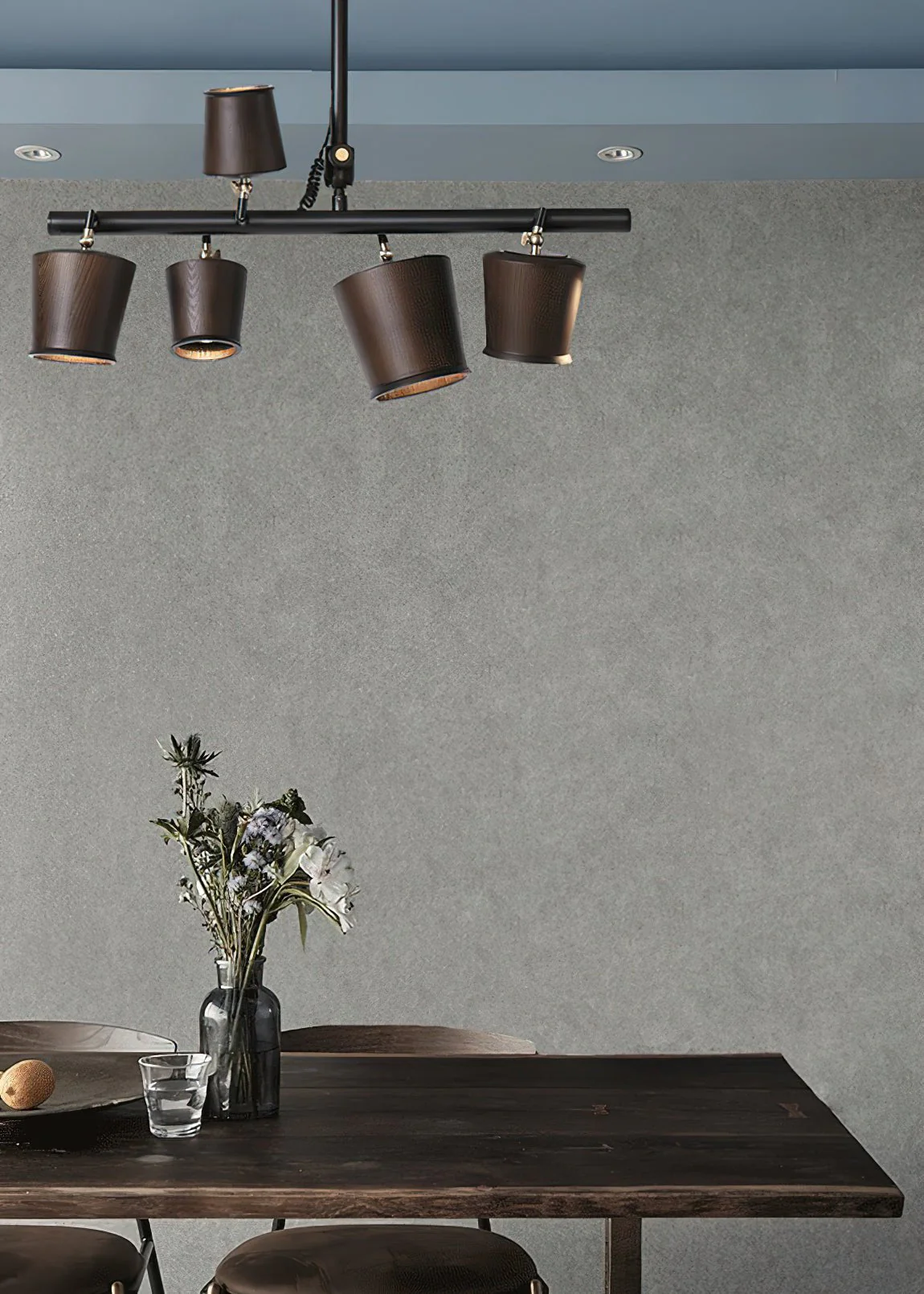 Avelira Rustic Wood Globe Linear Pendant Light - Image 24