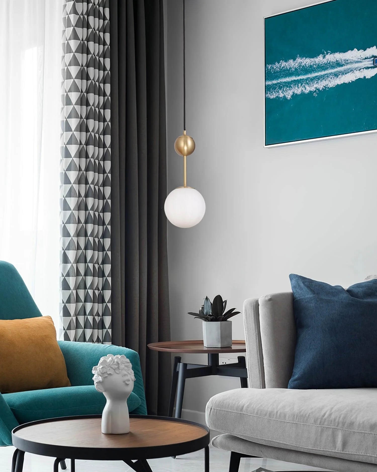 Aviaran Brass & Glass Classic Pendant Light - Image 18