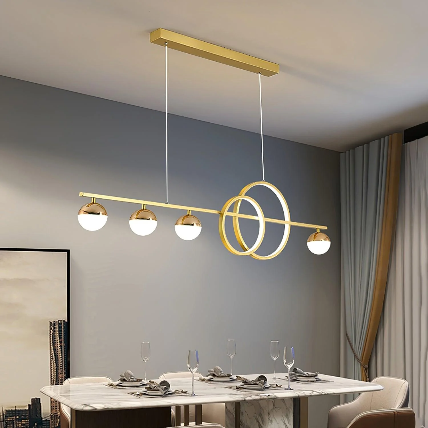 Aviniel Contemporary Brass Pendant Light - Image 2
