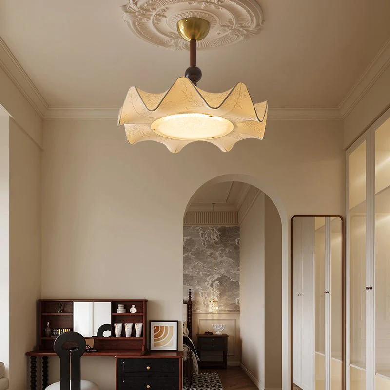 Avlorus Traditional Premium Elegance Wood Fabric Ceiling Light - Image 14