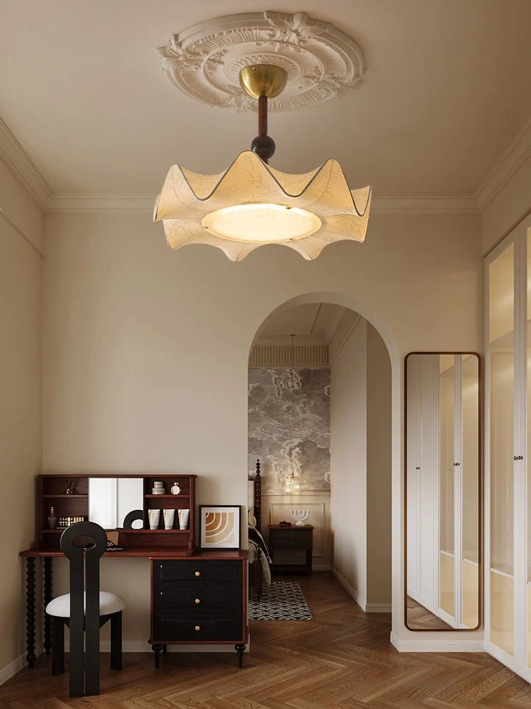 Avlorus Traditional Premium Elegance Wood Fabric Ceiling Light - Image 19