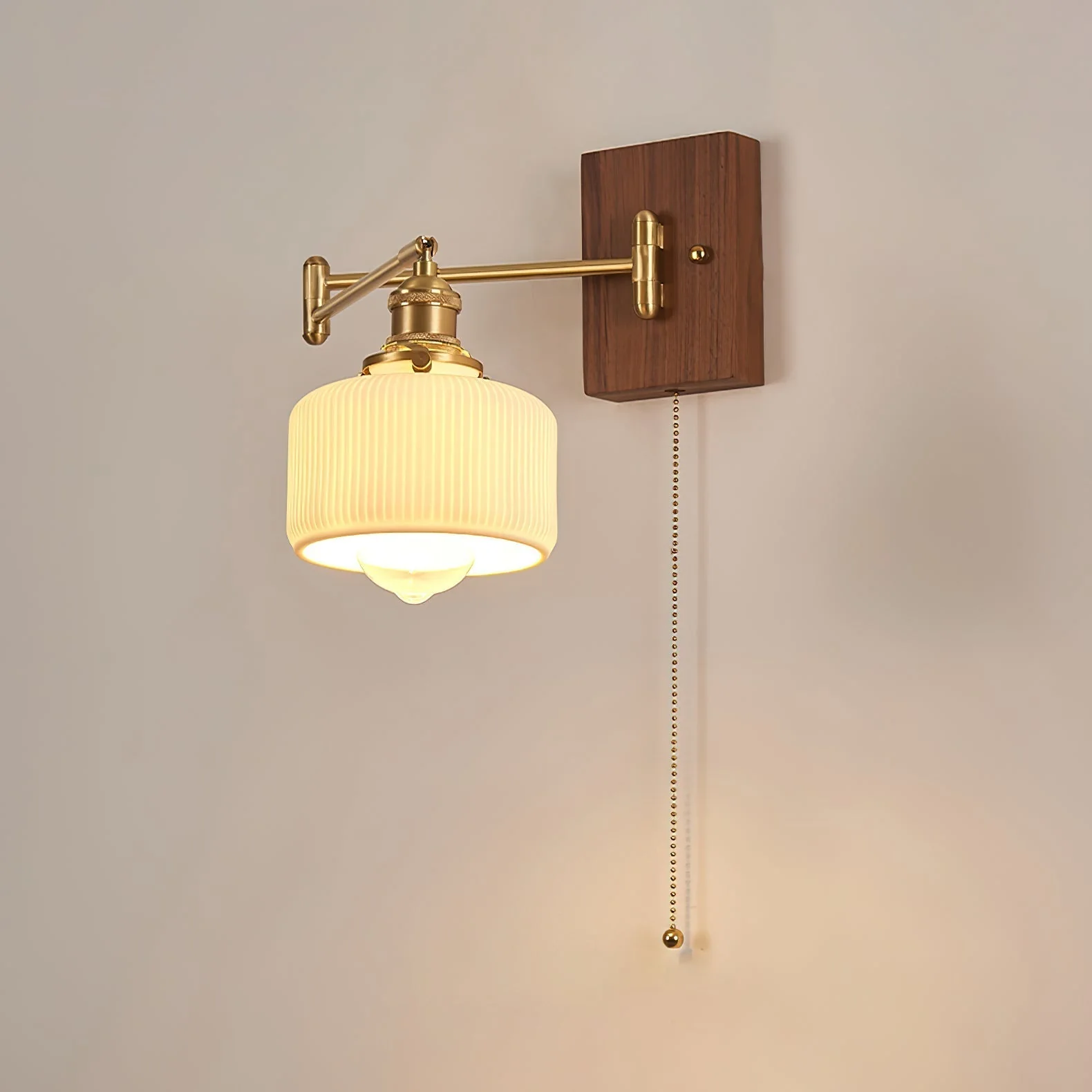Avveleth Elegance Vintage Walnut Wall Lamp - Image 11