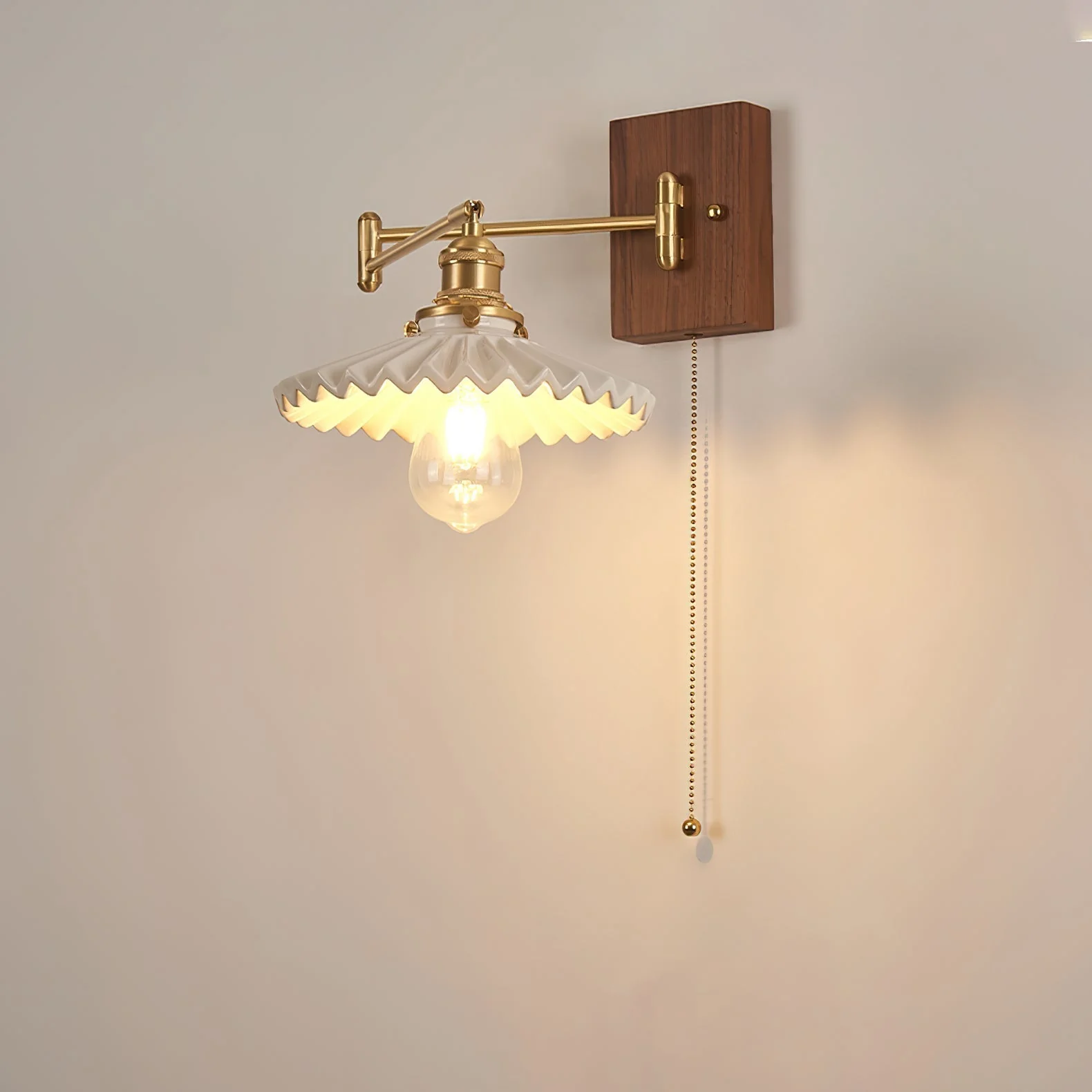 Avveleth Elegance Vintage Walnut Wall Lamp - Image 22