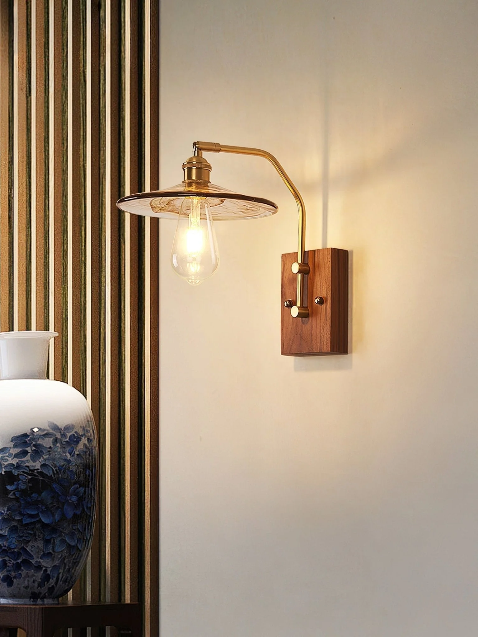 Avveleth Elegance Vintage Walnut Wall Lamp - Image 25