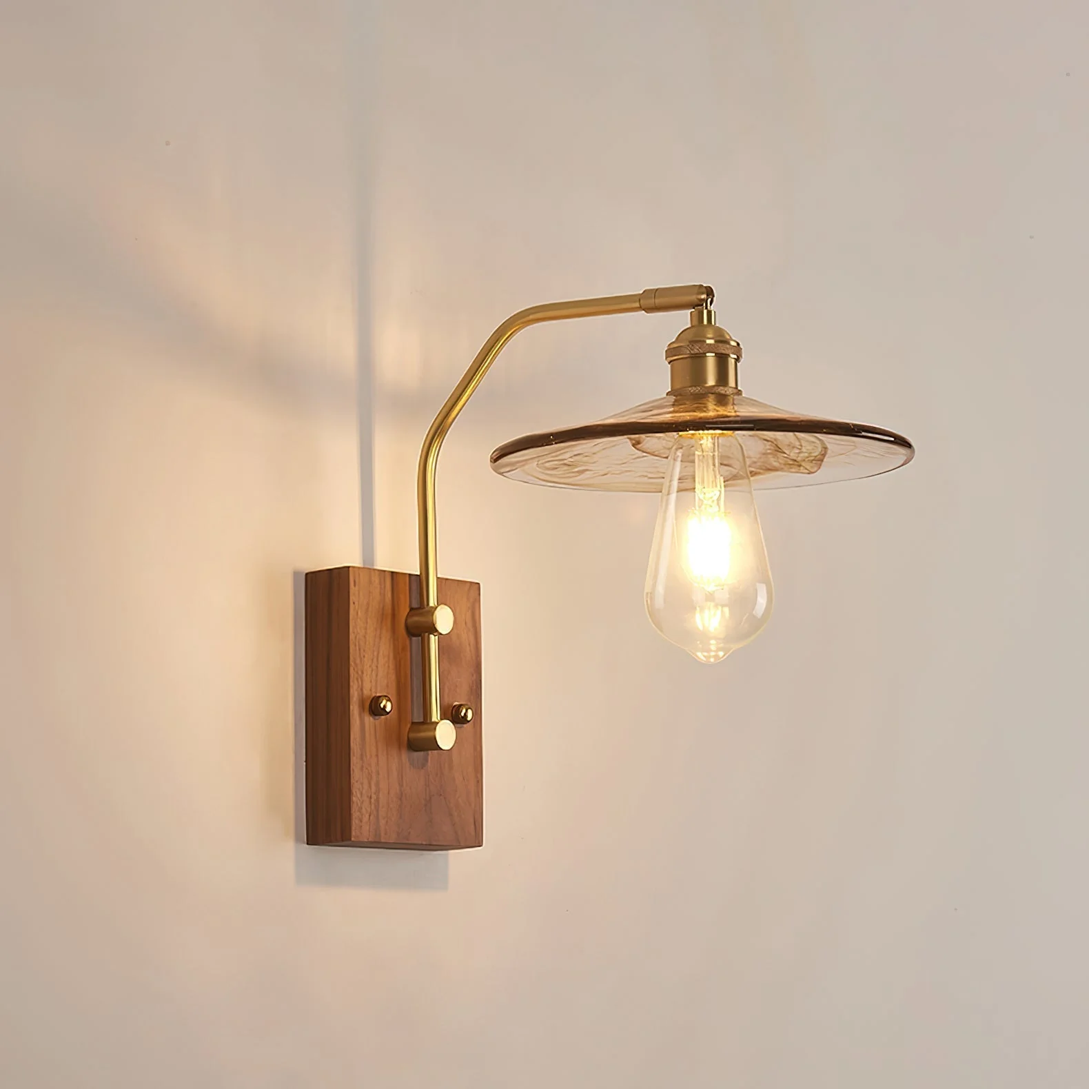 Avveleth Elegance Vintage Walnut Wall Lamp - Image 3