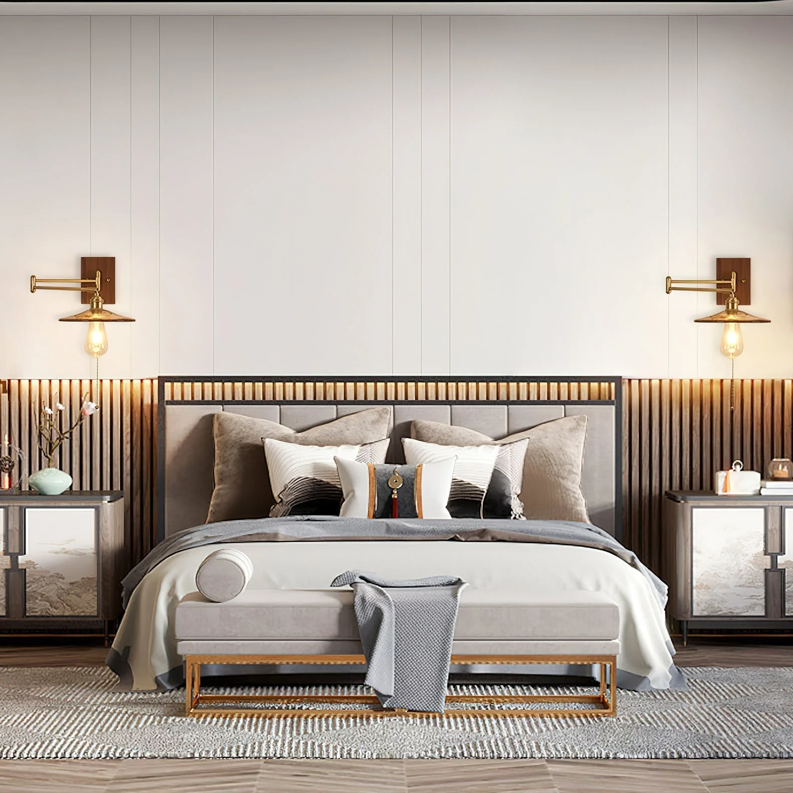 Avveleth Elegance Vintage Walnut Wall Lamp - Image 5