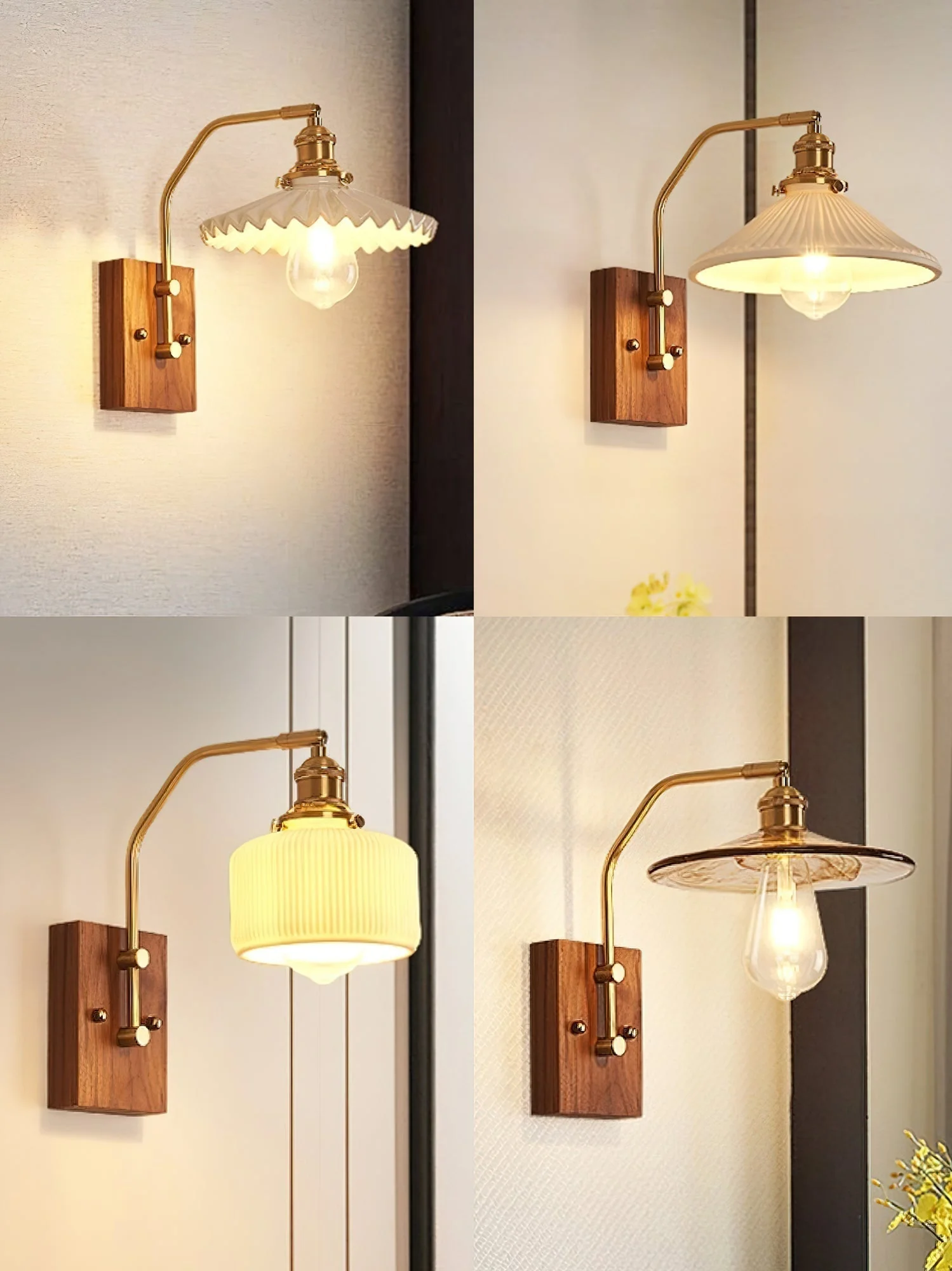 Avveleth Elegance Vintage Walnut Wall Lamp - Image 8