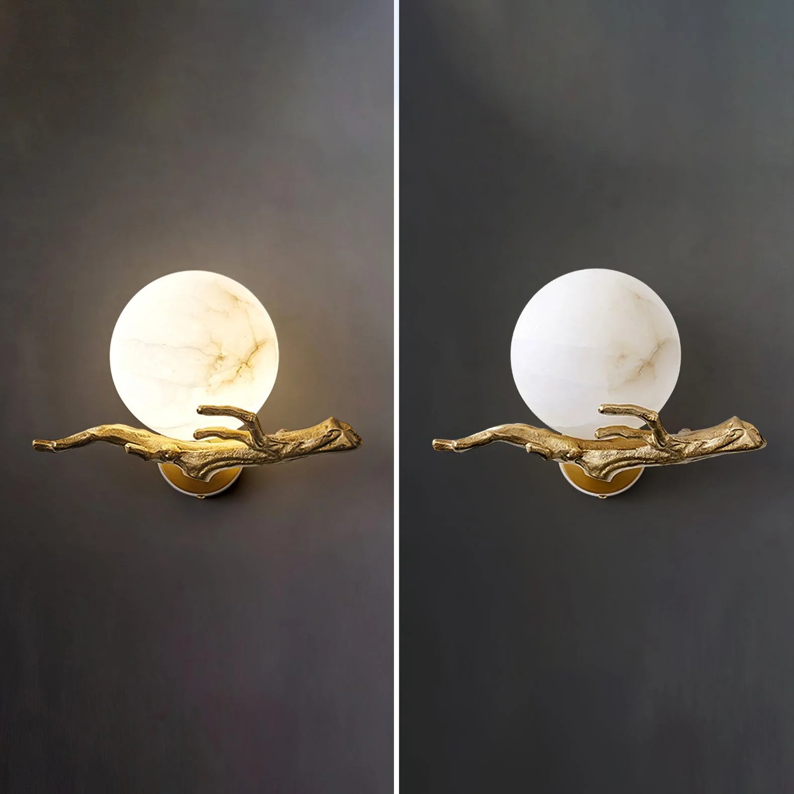 Avzorion Retro Twigs Brass Marble Wall Lamp - Image 18