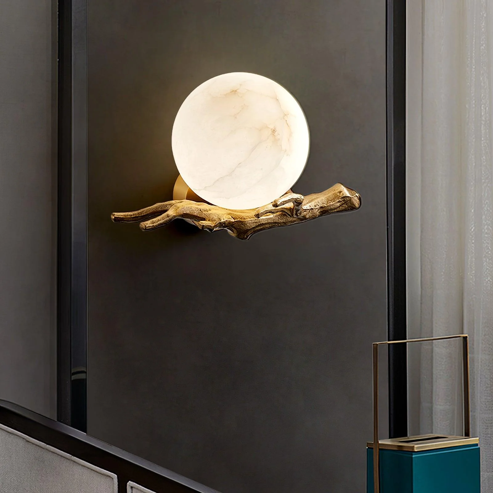 Avzorion Retro Twigs Brass Marble Wall Lamp - Image 2