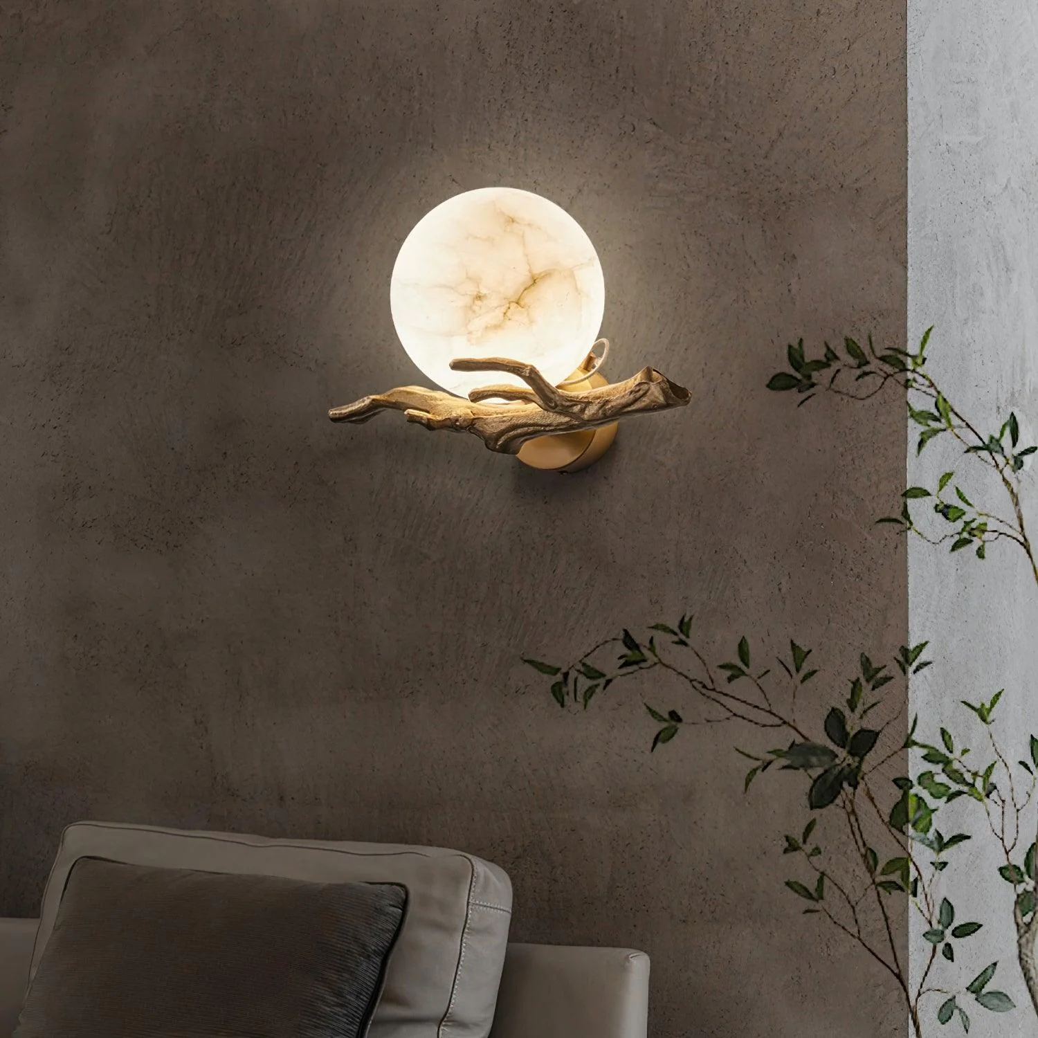 Avzorion Retro Twigs Brass Marble Wall Lamp - Image 23