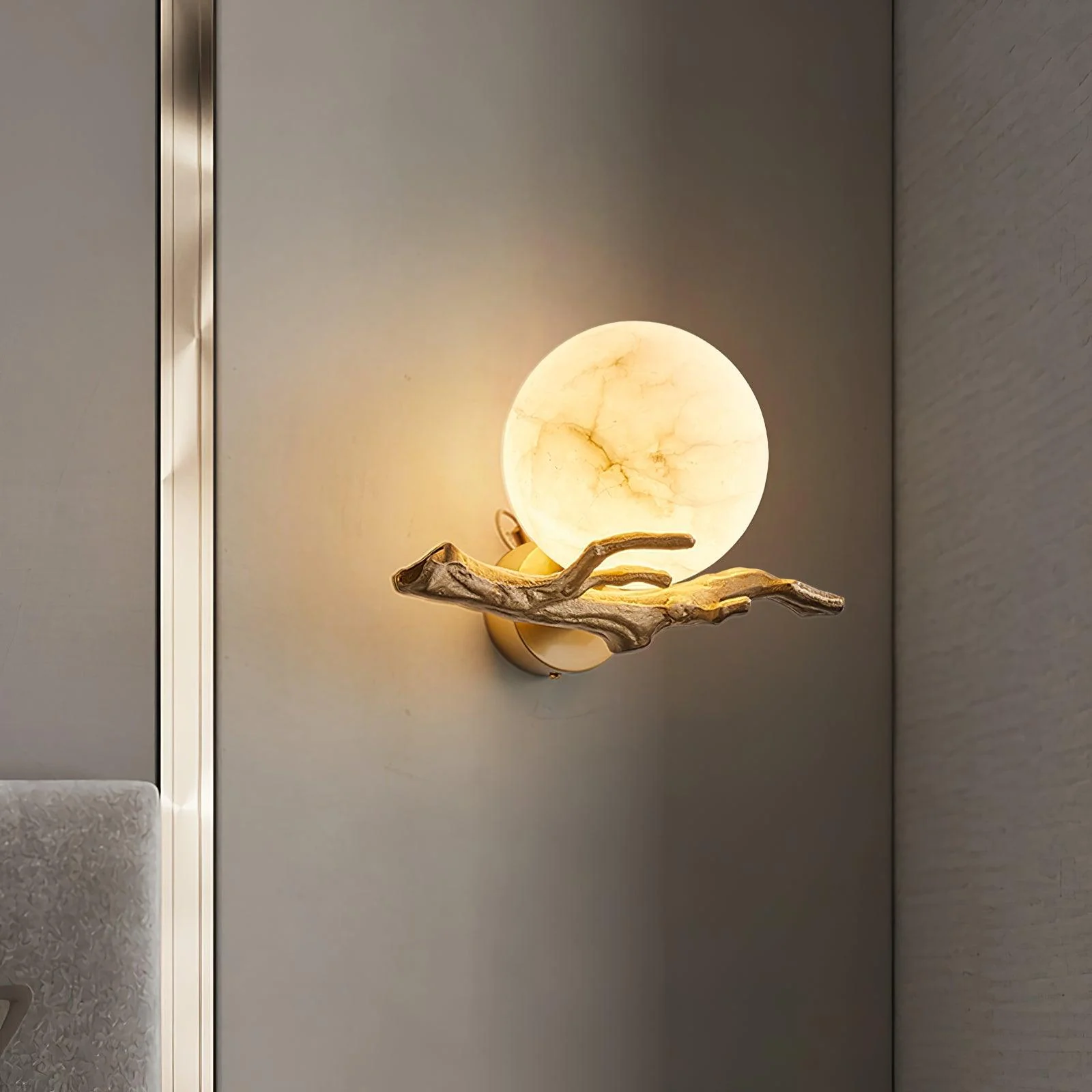 Avzorion Retro Twigs Brass Marble Wall Lamp - Image 5