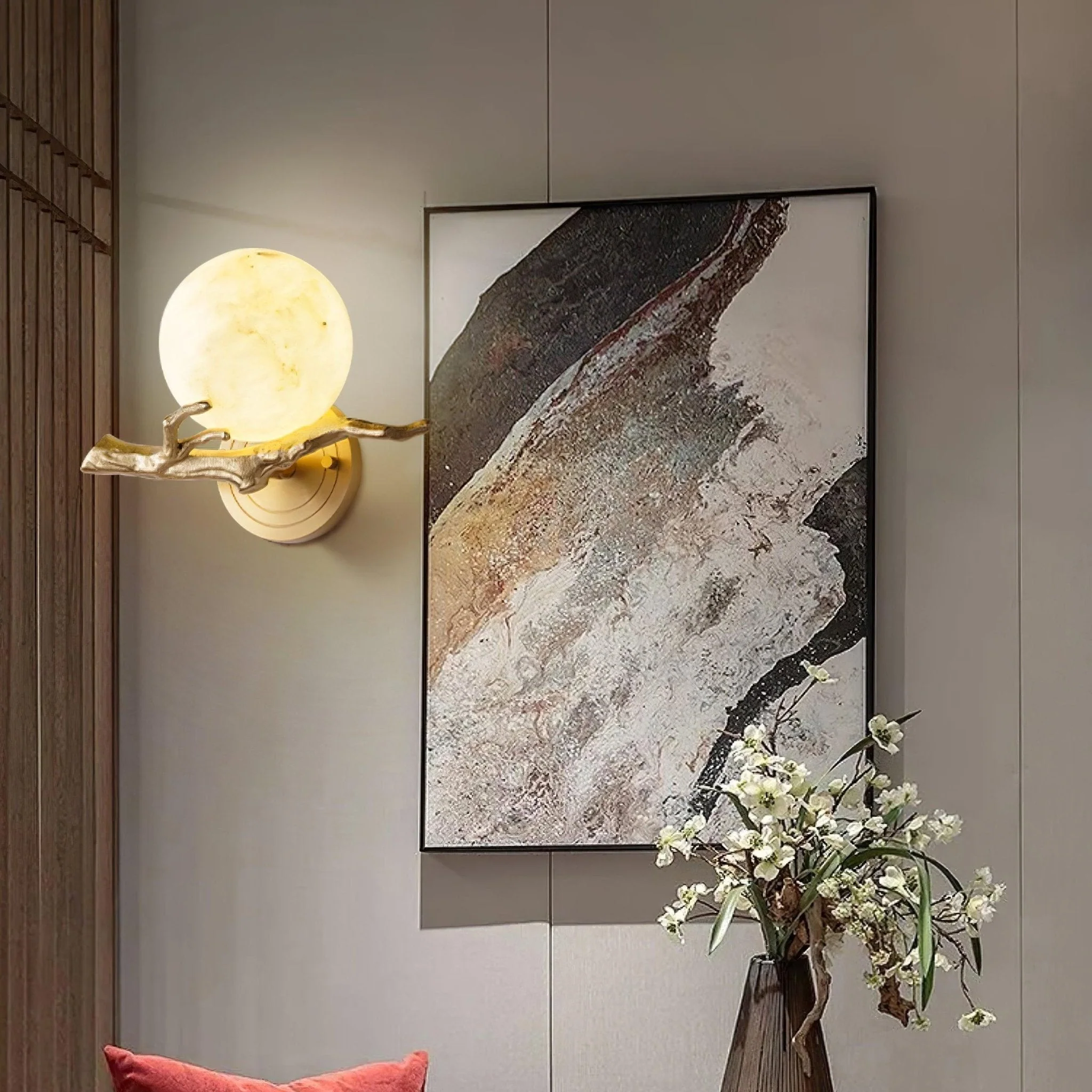 Avzorion Retro Twigs Brass Marble Wall Lamp - Image 6