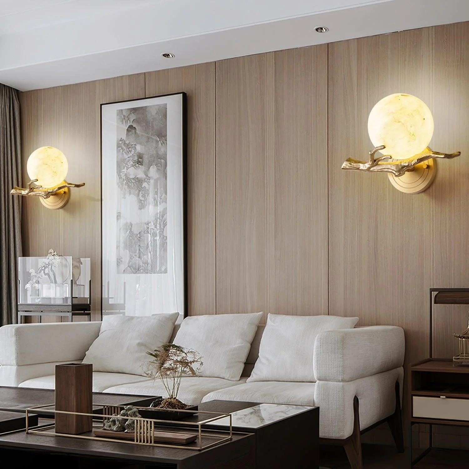 Avzorion Retro Twigs Brass Marble Wall Lamp - Image 8