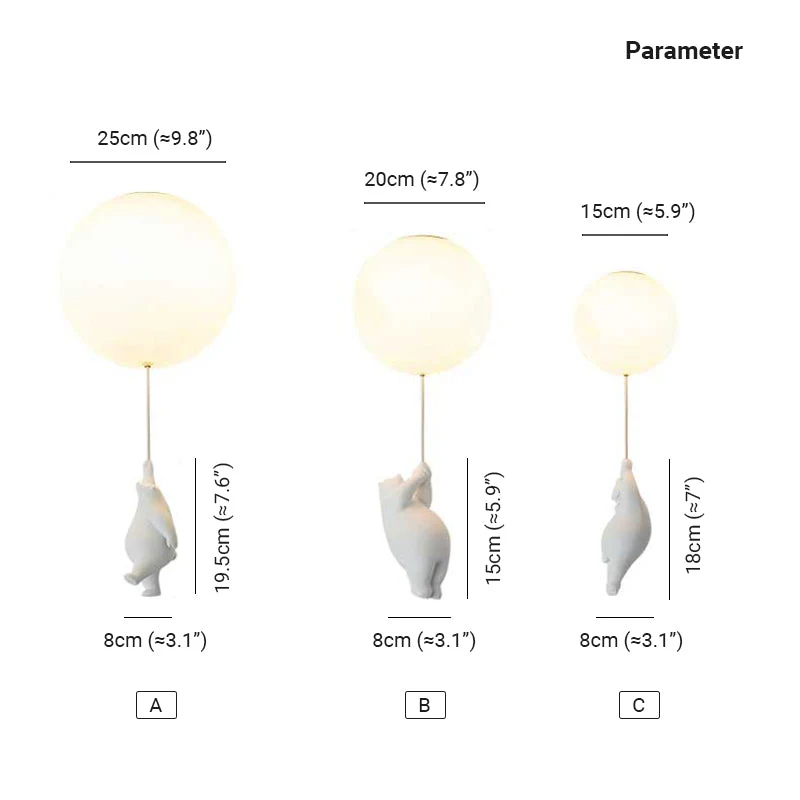 Bear Balloon Ceiling /Pendant Light - Image 8