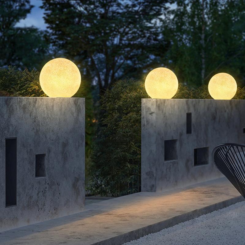 Belle Round Ball Moon Modern Resin Outdoor Light - Image 4