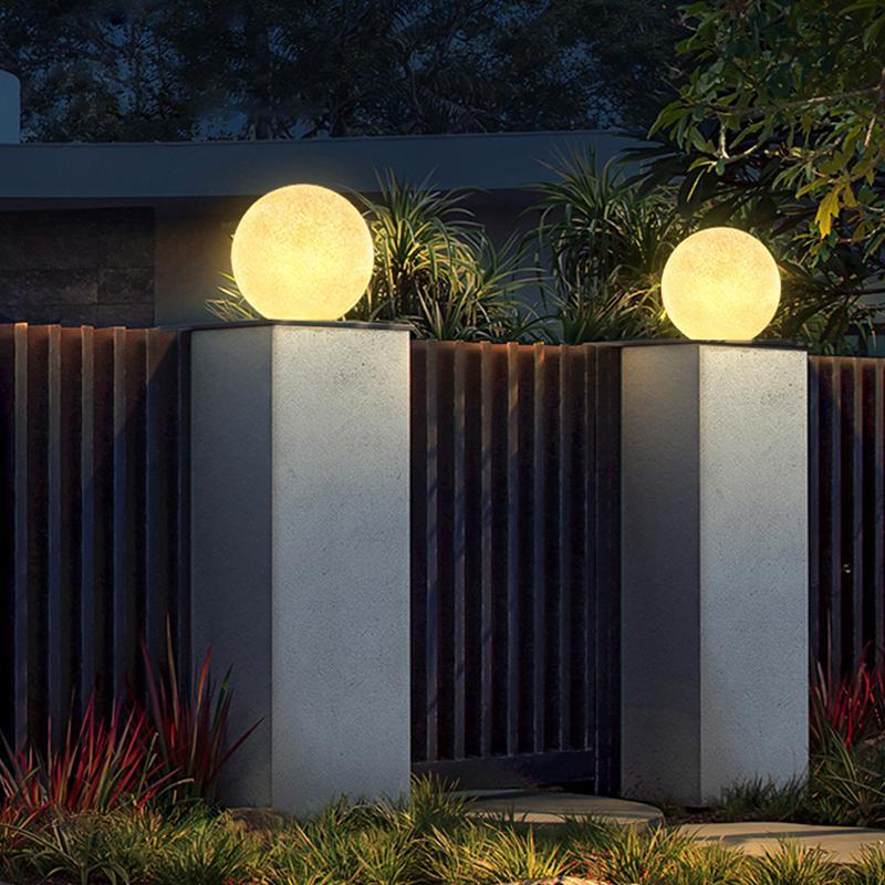 Belle Round Ball Moon Modern Resin Outdoor Light - Image 5